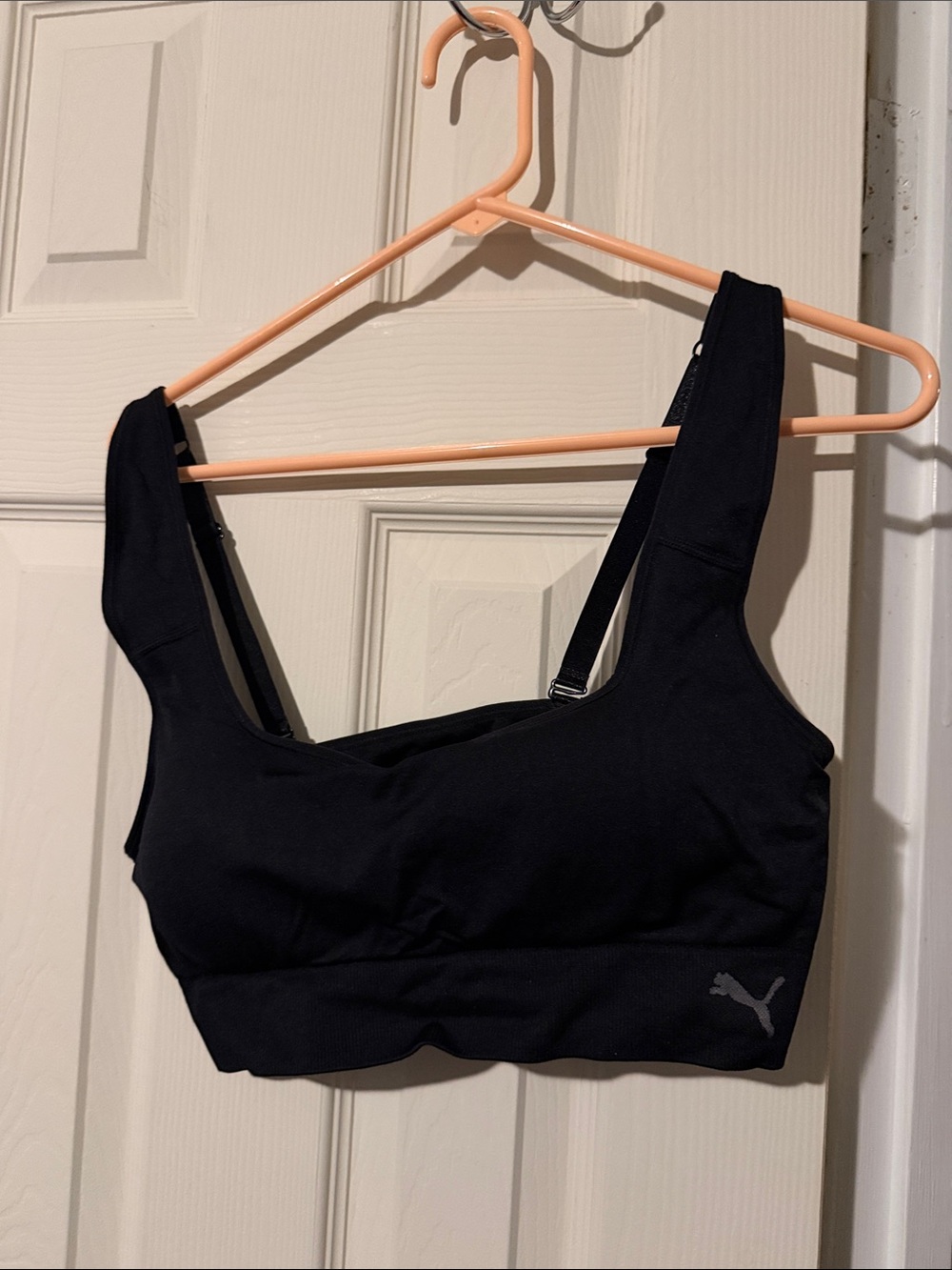 #370 Puma Black Racerback Support Sports Bra